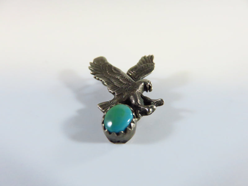 Patriotic Eagle Pendant w/Turquoise Sterling Great Detail Richard Begay