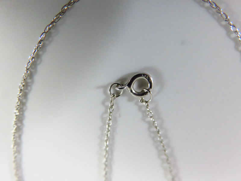 19 3/4" 10K White Gold Dainty Rope Style Chain Spring Ring Necklace for Pendant