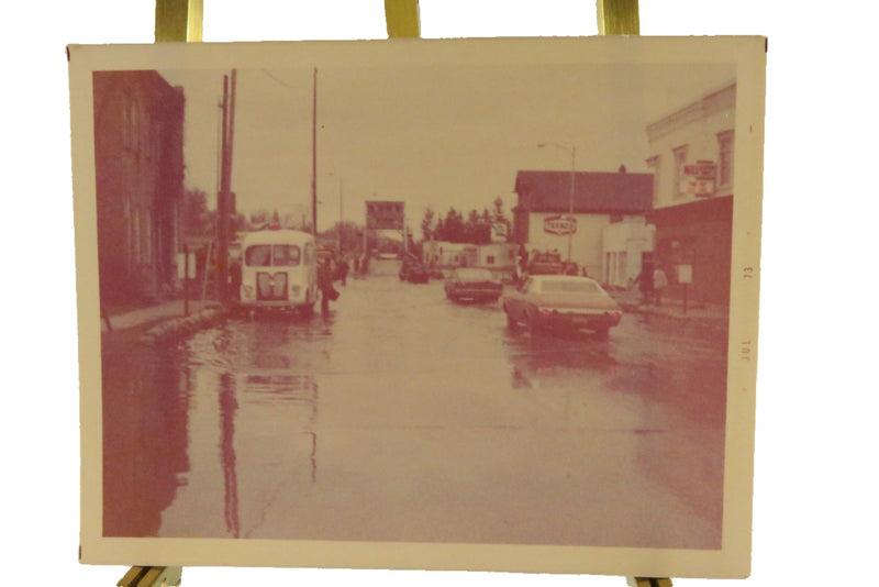 cJuly 1973 Street View Photo of Flooded Downtown Street 4 1/2 x 3 1/2 — front view