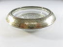 Frank M Whiting Sterling Rim Crystal Wine Glass Coaster 3 7/8 Inch Patent Pending Vintage