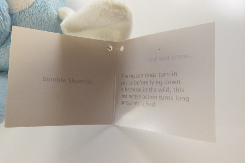 Bumble Shumble Blue White Dog Security Blanket for Babies by Cubbies