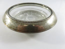 Frank M Whiting Sterling Rim Crystal Wine Glass Coaster 3 7/8 Inch Patent Pending Vintage