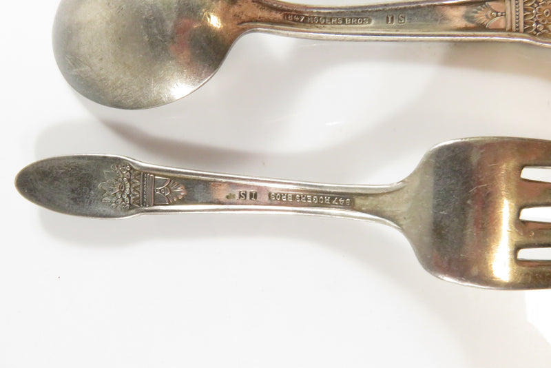 1847 Rogers Bros. 1937 First Love Pattern Infant Fork & Spoon Set