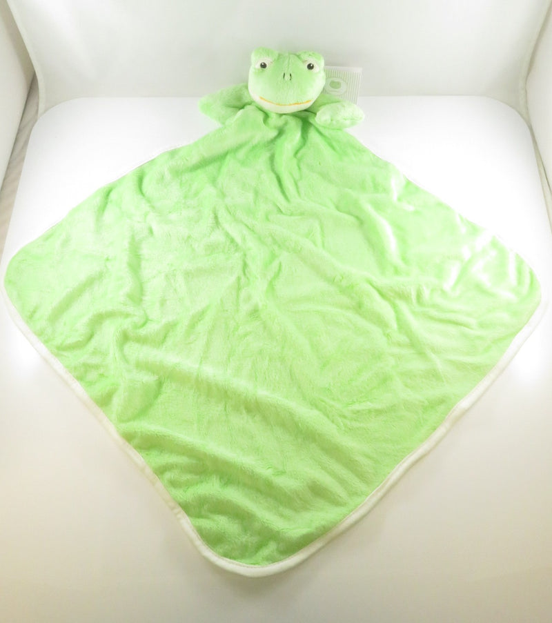 Opened Froggie Woggie Green Frog Security Blanket for Babies by Cubbies