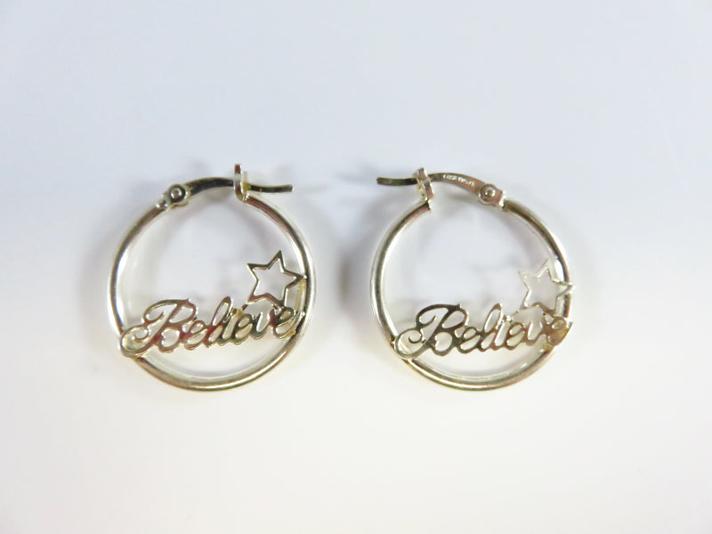 Disney Couture Believe 3/4" Hoop Earrings Sterling JCM JACMEL Jewelry, Inc.