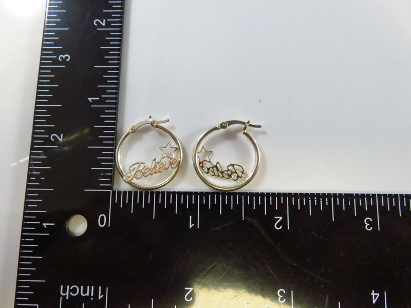 Disney Couture Believe 3/4" Hoop Earrings Sterling JCM JACMEL Jewelry, Inc.