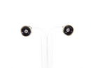 Round Sterling Silver Tuxedo Stud Black Surround CZ Stud Earrings Pre-Owned — Jewelry & Watches:Vintage & Antique Jewelry:Fin
