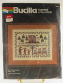 Vintage The Three Bears Sampler Cross Stitch Kit by Bucilla 49902 11" x 14" The Prairie Schooler — front view