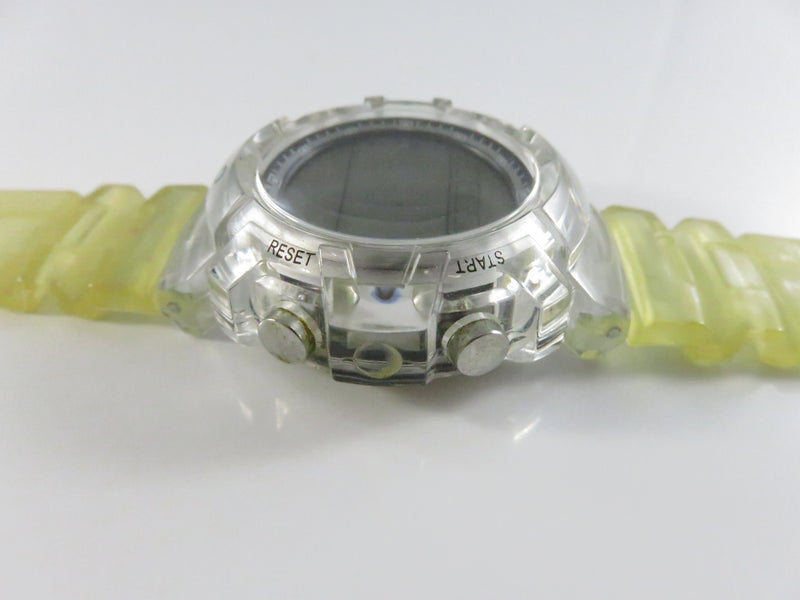 AEO Clear Case Digital Sports Watch 45mm Resin Strap LCD Chronograph Parts Repair