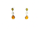 Yellow & Honey Baltic Amber Dangling Earrings Sterling Silver 1 1/4" Drop — Jewelry & Watches:Vintage & Antique Jewelry:Fine: