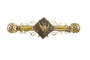 Victorian Etruscan Style Bar Pin with Bird Etching and Ball Ends — Jewelry & Watches:Vintage & Antique Jewelry:Fine:Undated F