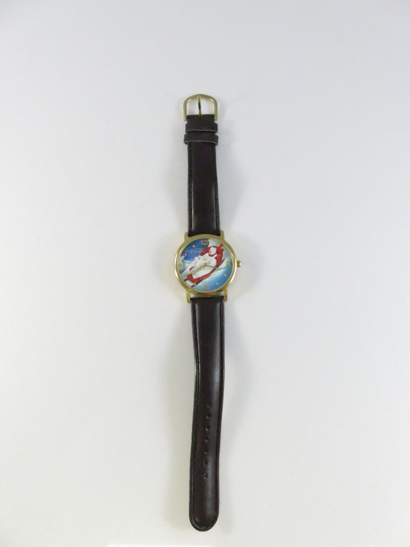 Coca-Cola Polar Bears Quartz Wrist Watch 32.7mm Gold Tone Case Japan Movement 55279