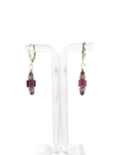 Sterling Silver Purple Crystal Dangling Earrings Lever Back 1 1/2" Drop — Jewelry & Watches:Vintage & Antique Jewelry:Fine:Re