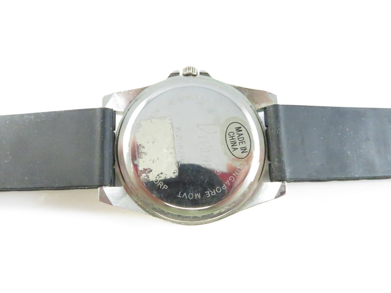 Vivani K2082BL Black Dial Quartz Sport Watch Singapore Movement Silicone Strap