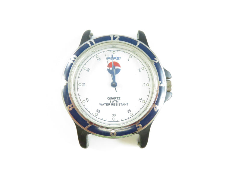 Pepsi Quartz Wrist Watch Head | Shiojiri Y121E Japan Movement | Running Watch | For Repair or Parts