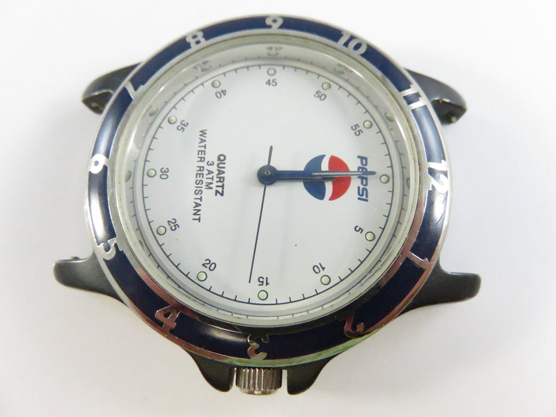 Pepsi Quartz Wrist Watch Head | Shiojiri Y121E Japan Movement | Running Watch | For Repair or Parts