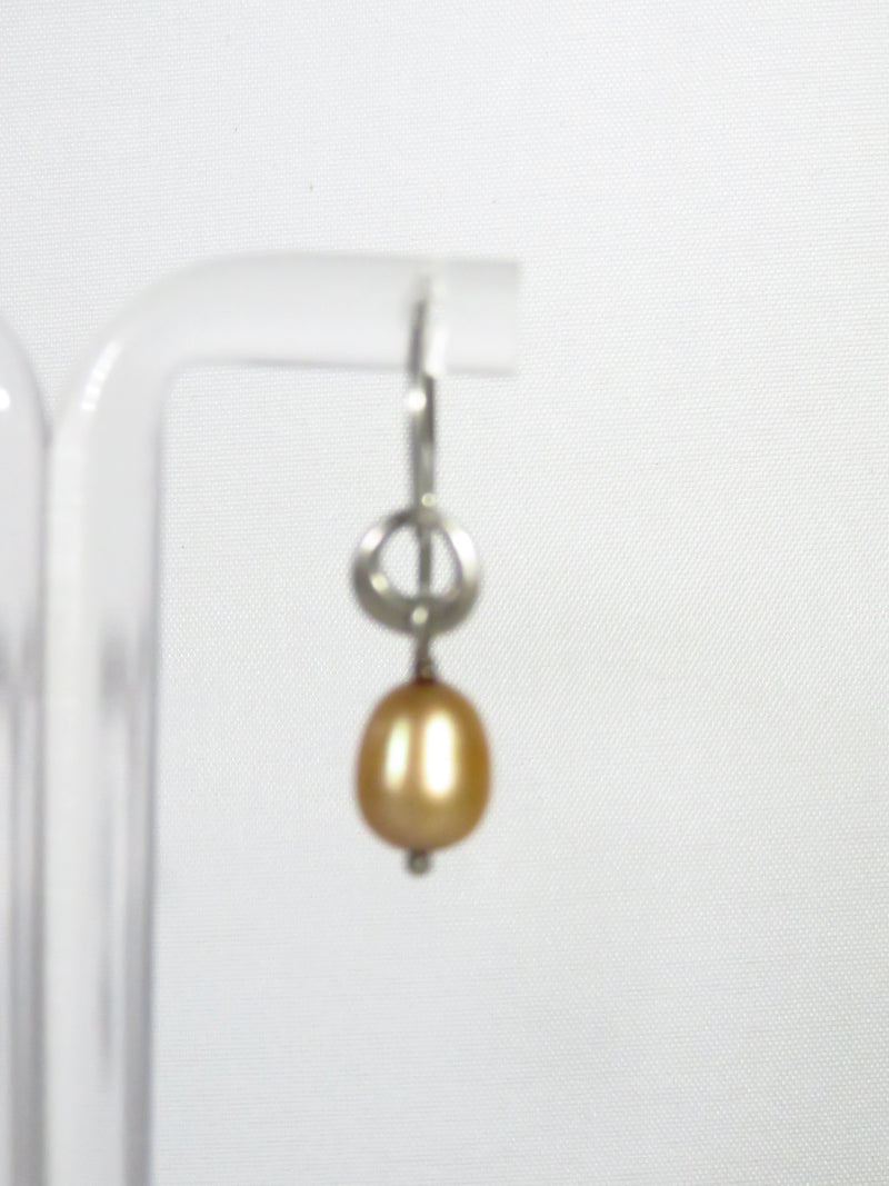 Silpada Copper Colored Dangling Pearl French Wire Earring