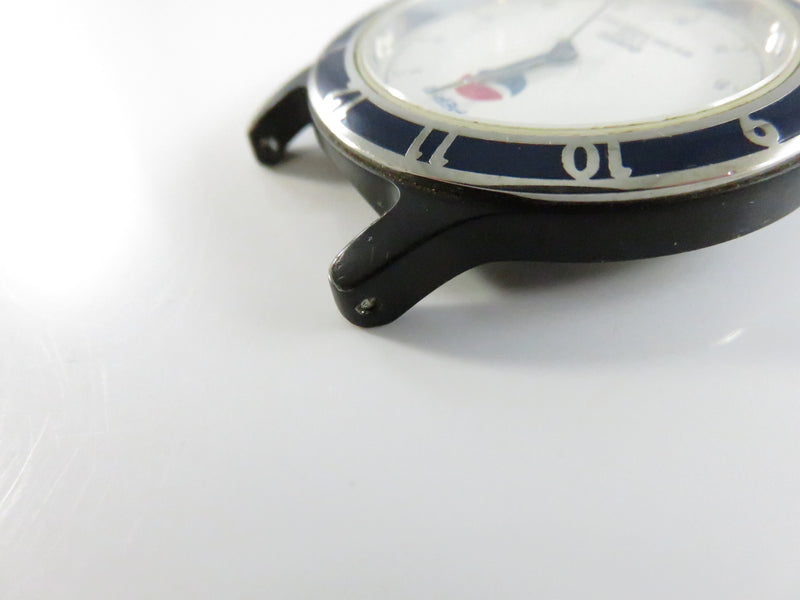 Pepsi Quartz Wrist Watch Head | Shiojiri Y121E Japan Movement | Running Watch | For Repair or Parts