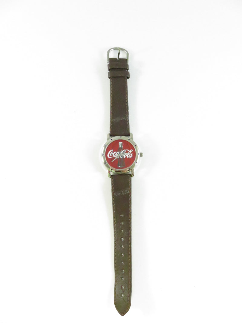 Coca-Cola Bottle Logo Quartz Wrist Watch 32.8mm Chrome Case Japan Movement 2002