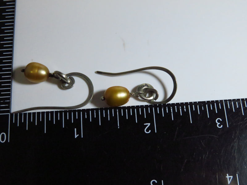 Silpada Copper Colored Dangling Pearl French Wire Earring