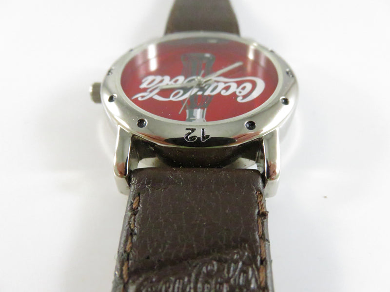 Coca-Cola Bottle Logo Quartz Wrist Watch 32.8mm Chrome Case Japan Movement 2002