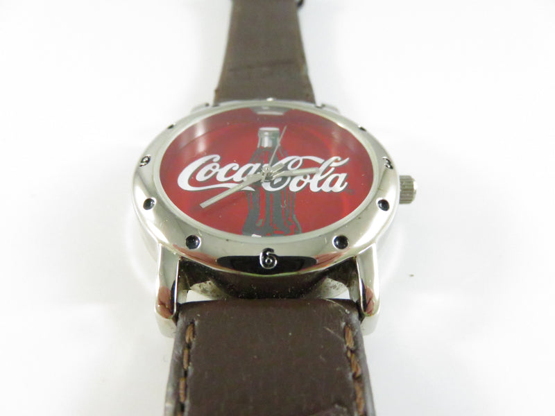 Coca-Cola Bottle Logo Quartz Wrist Watch 32.8mm Chrome Case Japan Movement 2002