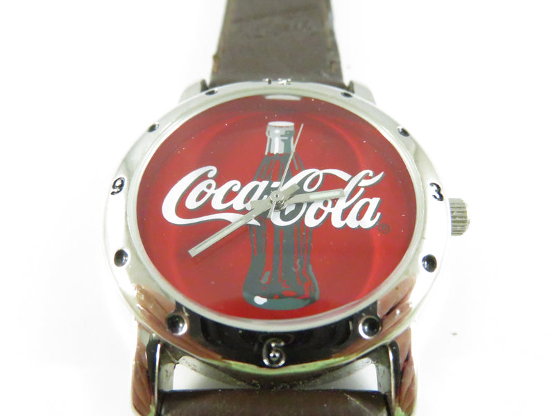 Coca-Cola Bottle Logo Quartz Wrist Watch 32.8mm Chrome Case Japan Movement 2002