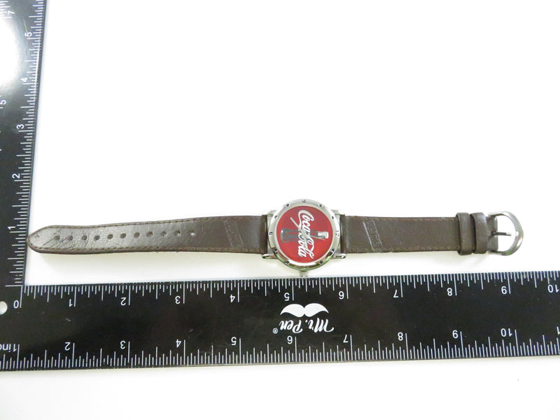 Coca-Cola Bottle Logo Quartz Wrist Watch 32.8mm Chrome Case Japan Movement 2002