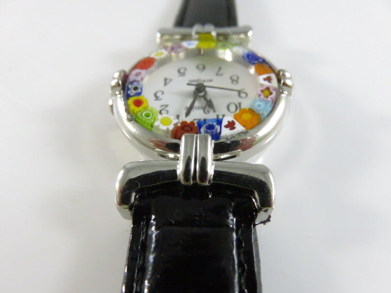 Venice Art & Glass Women’s Murano-Style Millefiori Crystal Quartz Watch 26.5mm Case