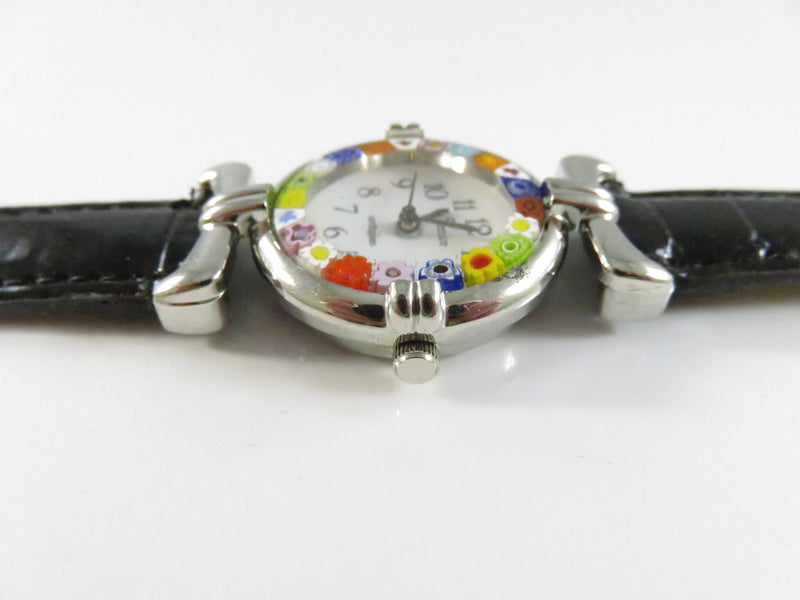 Venice Art & Glass Women’s Murano-Style Millefiori Crystal Quartz Watch 26.5mm Case