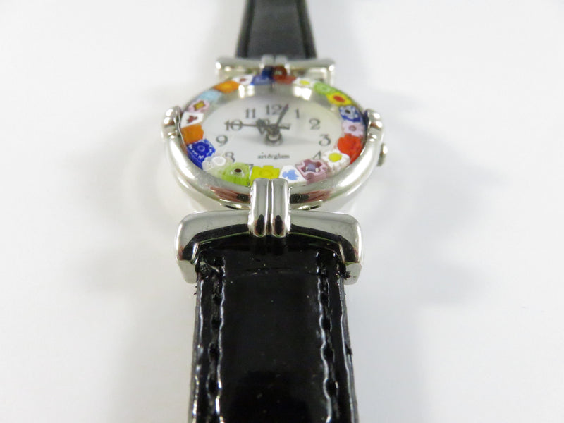 Venice Art & Glass Women’s Murano-Style Millefiori Crystal Quartz Watch 26.5mm Case