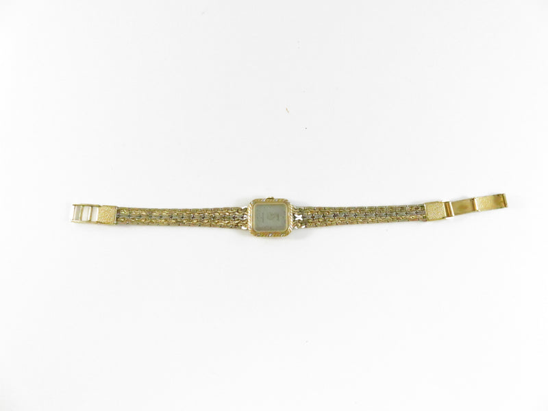 Hamilton 8858 Women’s Gold Tone Quartz Watch For Parts or Repair 6.6in Length