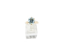 Vintage 14K Yellow Gold Round Cut Blue Topaz Solitaire Engagement Ring Size 6.5 — Mid Century • 14K, Gold • Diamond, Topaz, B