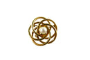 W.E. Richards Gold Filled 3D Swirl Lapel Scarf Pin with Cultured Pearl 3/4" — Jewelry & Watches:Vintage & Antique Jewelry:Fin
