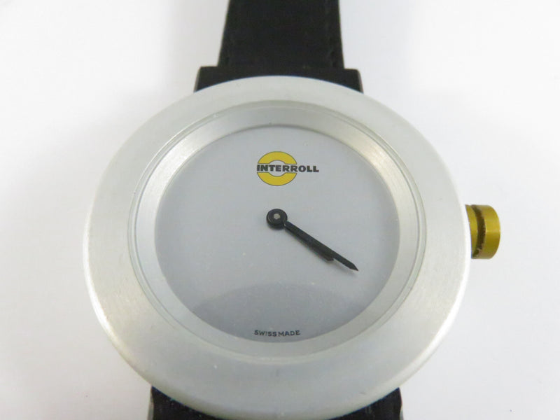 Buzzi Switzerland Swiss Made Interroll Promotional Quartz Wrist Watch 37.8mm Case Vintage Design