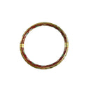 Vintage Cloisonne Enamel Hinged Bangle Bracelet 7.5" Gold Tone Floral Design Snap Closure — Gold, Enamel — front view