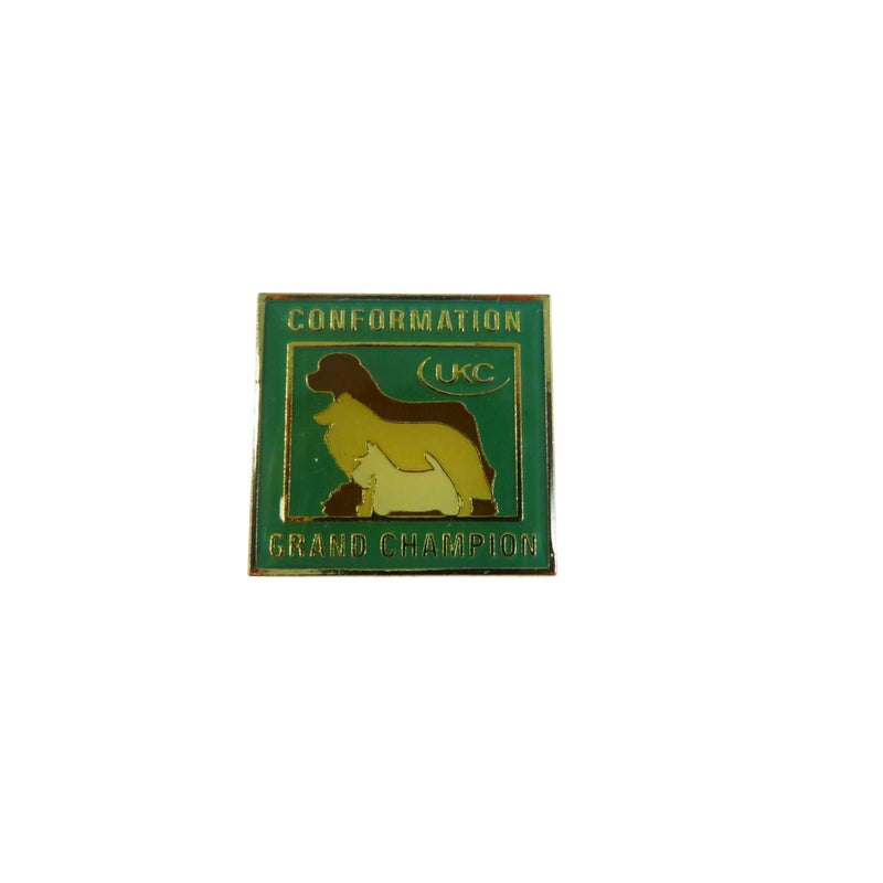 UKC Conformation Grand Champion Lapel Hat Pin Gold Tone 1" Rectangle