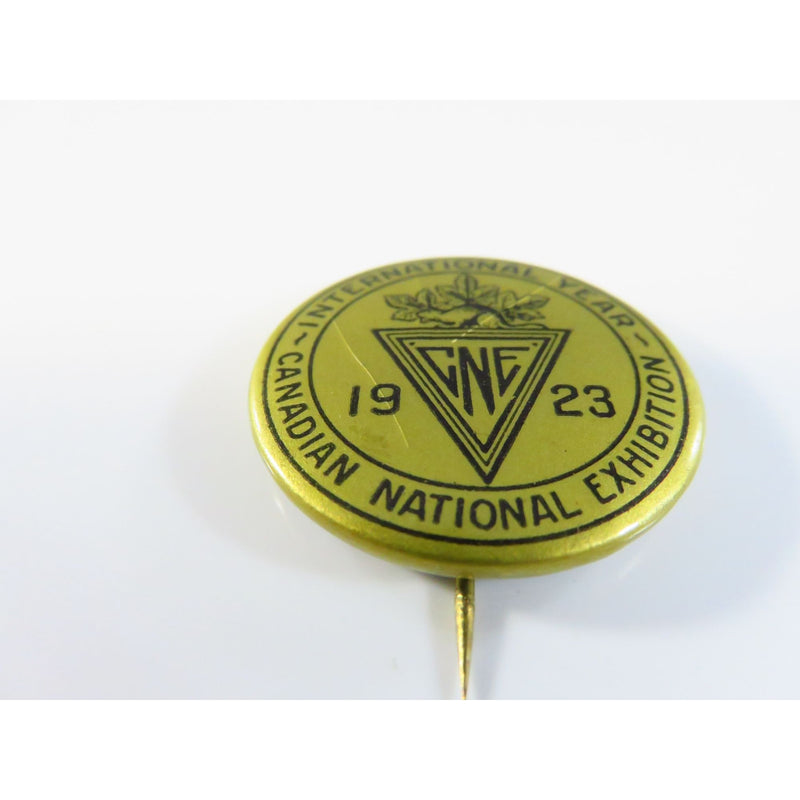 Antique 1923 Canadian National Exhibition CNE International Year Button Pin