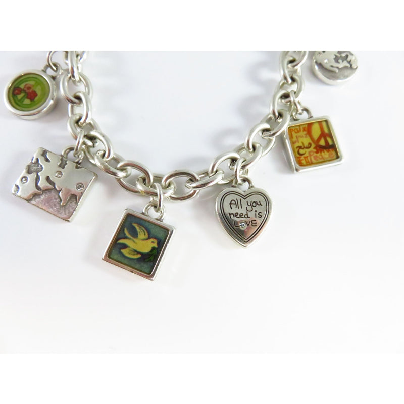 Brighton Charm Bracelet With Peace & Love Themed Charms