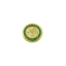 Eastern Dog Club Boston 1911 Lapel Pin Gold Tone Green Enameled Round 1" Lapel Pin — Gold, Enamel — front view