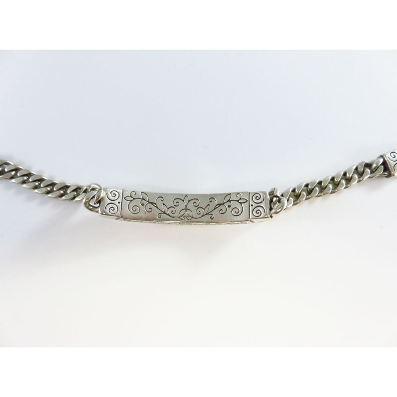 Brighton Sisters Silver Tone Curb Link Bracelet 7" Long With 3/4" Extension