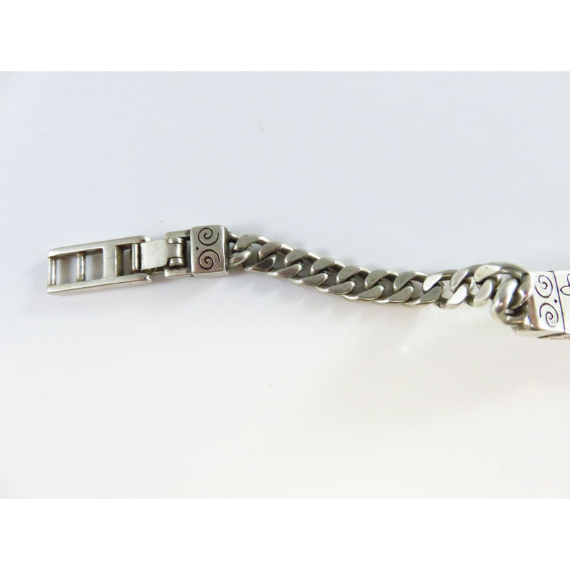 Brighton Sisters Silver Tone Curb Link Bracelet 7" Long With 3/4" Extension