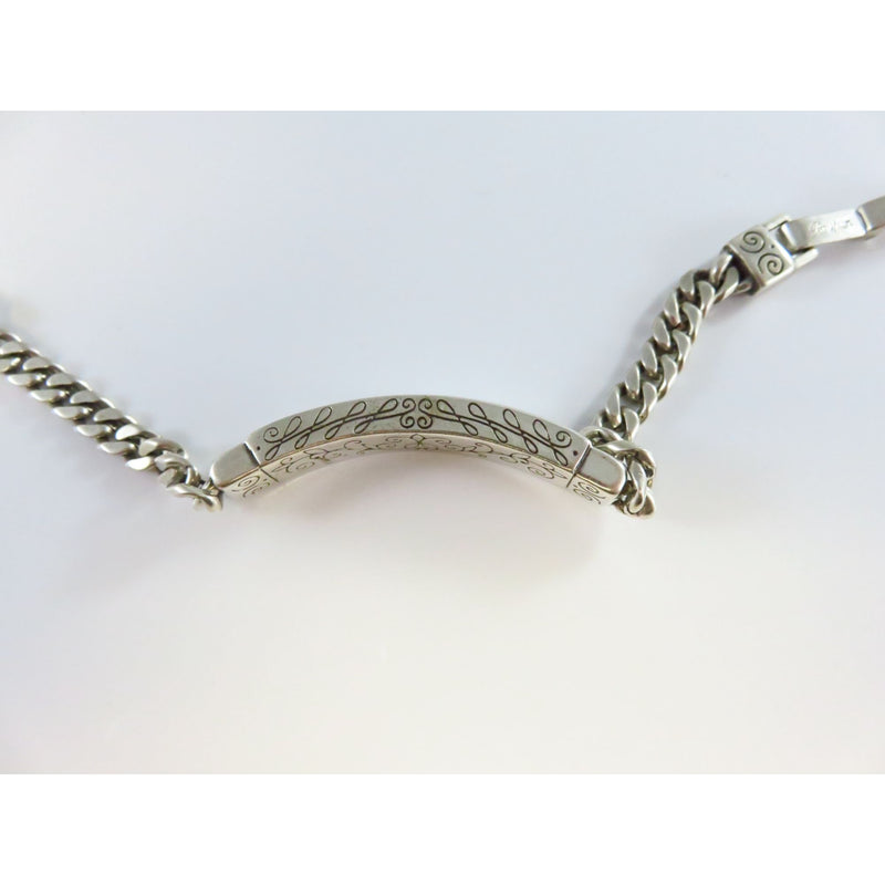 Brighton Sisters Silver Tone Curb Link Bracelet 7" Long With 3/4" Extension