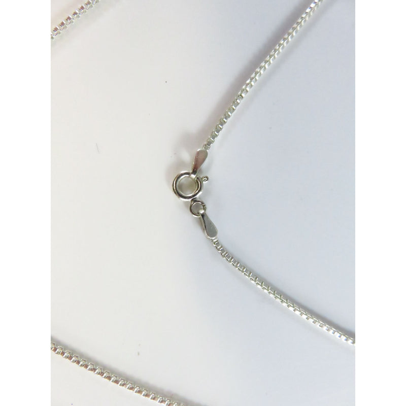 5 Stone Drop Pendant Necklace With Clear Glass Stones & Silver Colored Metal 20" Box Chain Spring Ring Closure