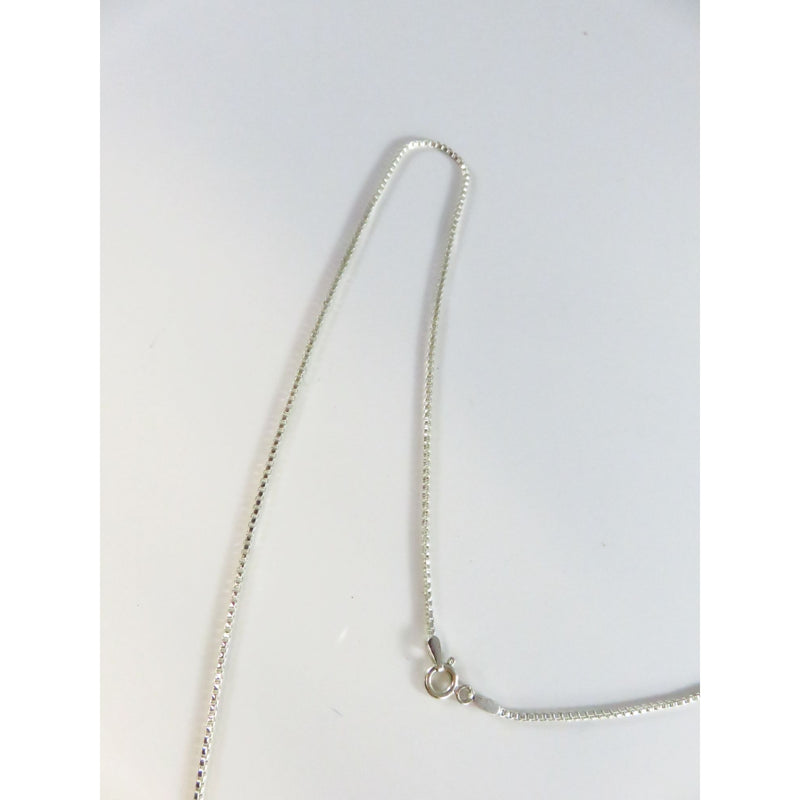 5 Stone Drop Pendant Necklace With Clear Glass Stones & Silver Colored Metal 20" Box Chain Spring Ring Closure