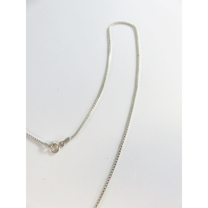 5 Stone Drop Pendant Necklace With Clear Glass Stones & Silver Colored Metal 20" Box Chain Spring Ring Closure