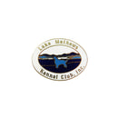 Lake Mathews Kennel Club Inc. Gold Tone Lapel Pin White & Blue Enamel Oval 1 1/4" — Gold, Enamel — front view