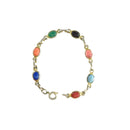 Vintage Gold Tone Scarab Bracelet 6 3/4" Pre-Owned With Plating Loss & Spring Ring Closure For Restoration — Gold — front vie