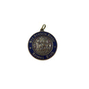 Vintage Sir Francis Drake Kennel Club Dog Show Medal Blue Enamel Silver Tone 1" Round Pendant — Silver, Enamel — front view