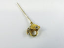 Full reverse view of Art Nouveau floral stick pin